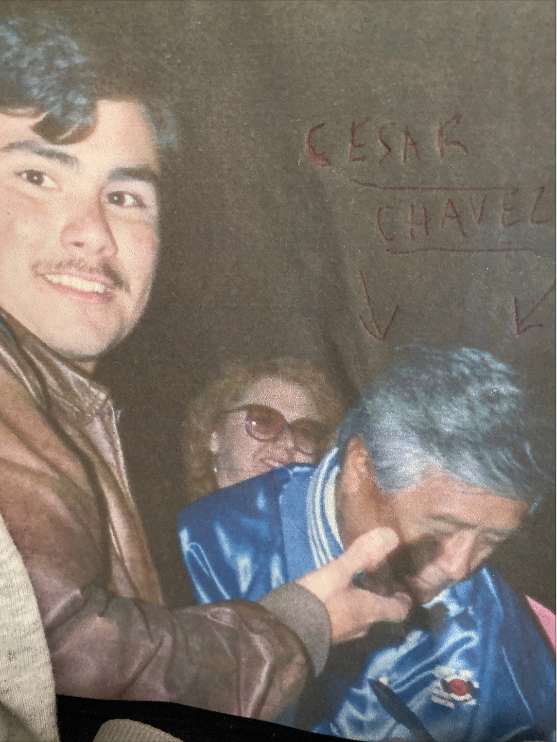 Angel Cervantes was one of the student leaders of the anti-Prop. 187 movement. Cervantes is photographed here with his hero, Cesar Chavez.